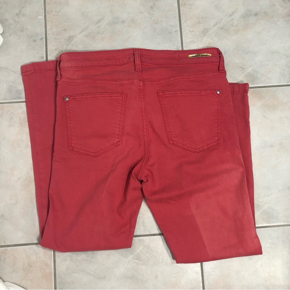 Pilcro and the letterpress - Fit/Stet jeans in coral - GUC - Sun bleached
